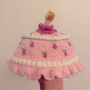 Handmade Day Lee Design Crochet Birthday Cake Knit Baby/ Kids Beanie Hat